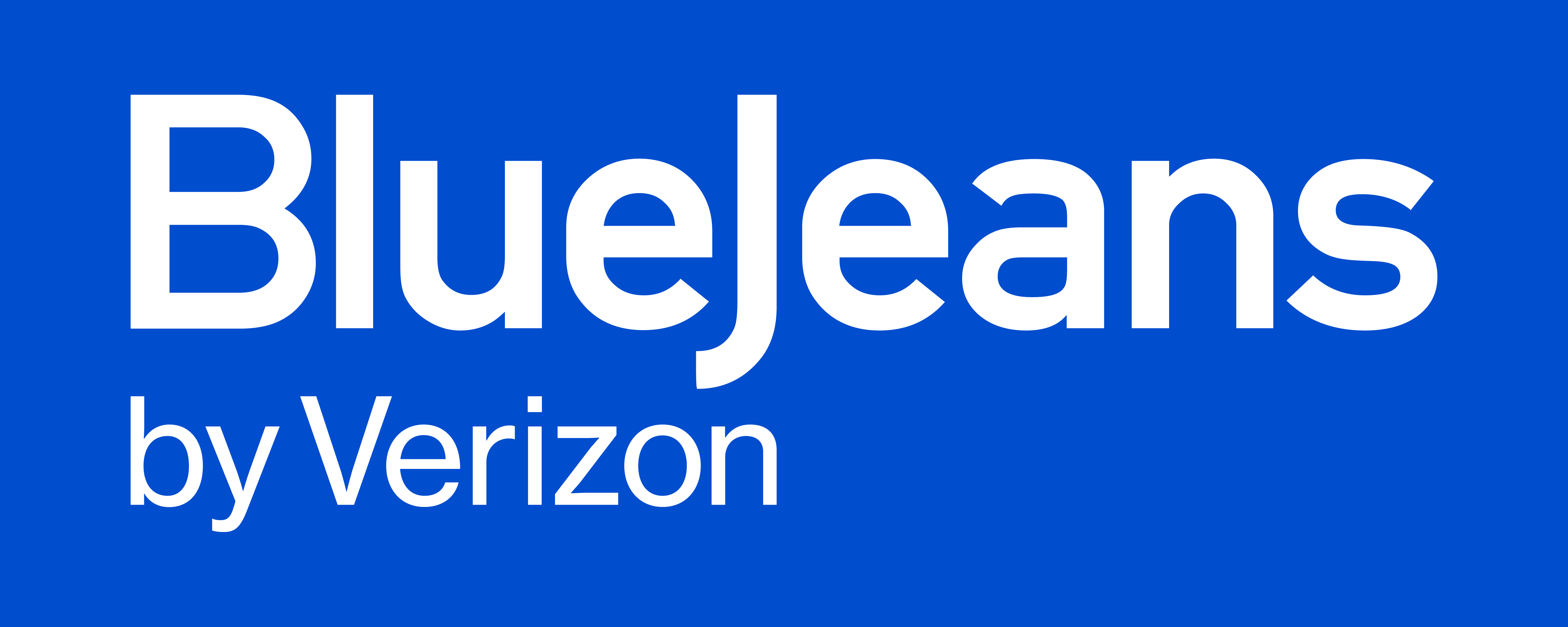 BlueJeans by Verizon logo white on blue